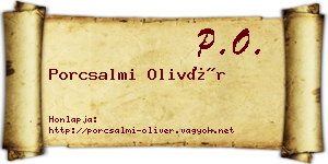 Porcsalmi Olivér névjegykártya