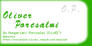 oliver porcsalmi business card